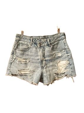 American Eagle Distressed Light Blue Denim Women's Shorts